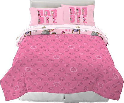 Franco Barbie Barbicore Bedding Super Soft Comforter and Sheet Set with Sham, 7 Piece Queen Size, (Official Licensed Product)