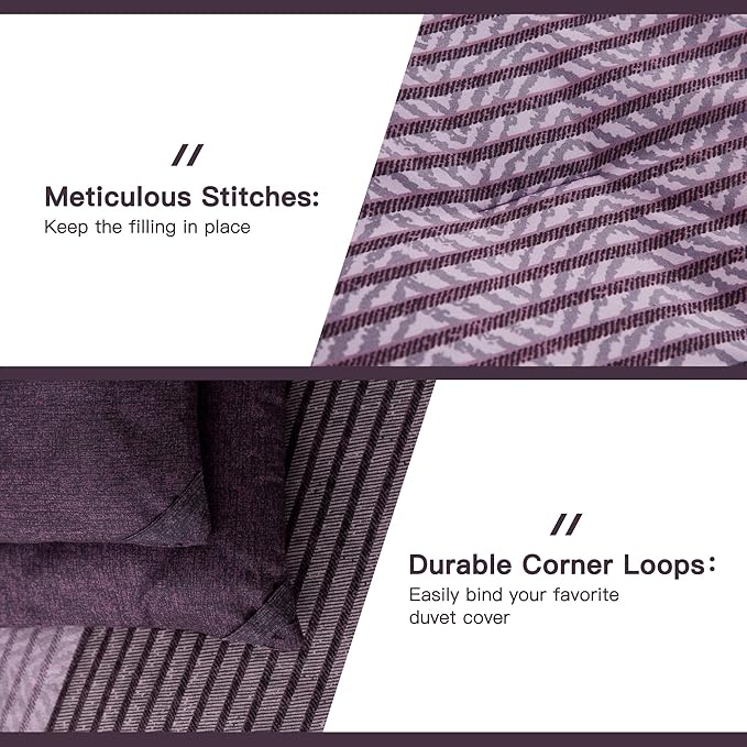 Litanika Purple Twin/Twin XL Comforter Set - 2 Pieces Twin Extra Long Size Lightweight Bedding Comforter Set, All Season Down Alternative Comforter (1 Comforter, 1 Pillowcase)