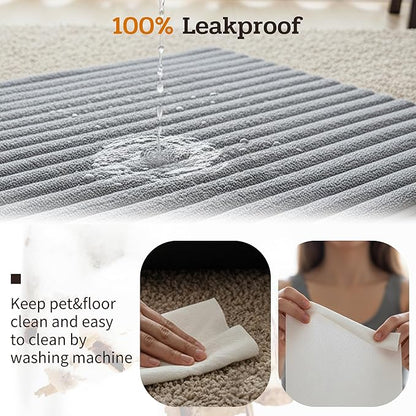 NWK Pack of 4 Fluffy Self Warming Cat Mat, Cat Blanket, Thermal Dog Mat, Washable, Non-Slip Bottom for Sofa & Crate & Kennel & Car Seat (Misty Gray, Large (34'' X 22'' X 0.7''))