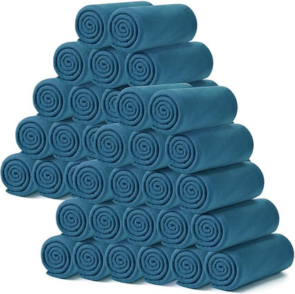 Kinlop Fleece Blanket Bulk 60 x 50 Inch Soft Lightweight Fleece Cozy Blanket Warm Throw Plush Pet Throw for Bed Couch Sofa Home Office Wedding Gifts Travel Camping(Dark Blue)
