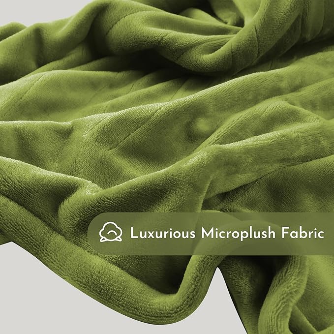 Electric Heated Blanket 84"x90" Queen Size Flannel Heated Blanket, Cozy & Warm for All Night, 5 Heat Settings & 10 Hours Auto Off, Machine Washable, Light Grass Green