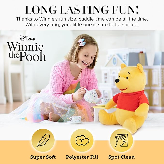 Jay Franco Disney Winnie The Pooh Pillow Buddy - Super Soft Polyester Microfiber, 16 inches (Official Disney Product)