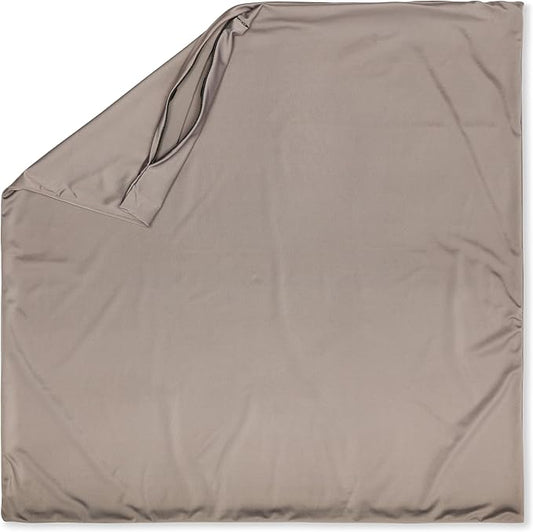 PILLOWY 24"x24" Throw Pillowcases (Cover Only) - 85/15 Nylon, Spandex - Luxurious, Silky, Stretchy & Soft - 1Pcs Solid Color - A Perfect Choice for Couch Chairs Sofa Bed Adult/Kids Bedroom, Stone Grey
