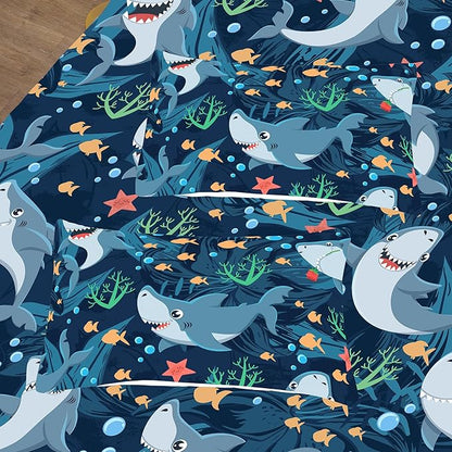 Tailor Shop Shark Bedding Sets King Size,Shark Comforter Sets for Boys Kids Teens with 2 Pillowcase…