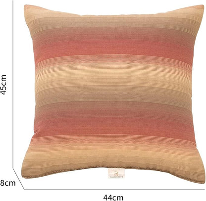 JMGBird Outdoor Pillows Set of 2 with Inserts - 18x18 Weather-Resistant Throw Pillows for Patio Furniture, Dark Red Striped Decorative Cushions