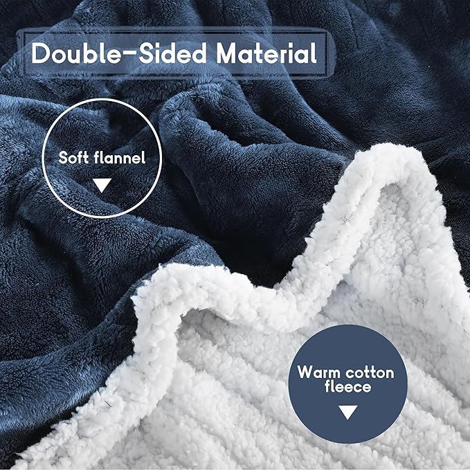 Heated Blanket Electric Blanket Queen Size 84''x90'' with 9 Heating Levels, 1-10 Hour Auto Shut Off, Machine Washable, Dual Controller Soft Warming Blanket for Couch, Bed, Office - Navy
