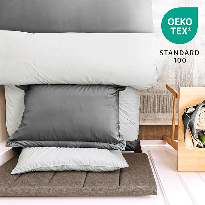 Hearth & Harbor Complete Dorm Room Set, Twin XL Comforter Set, Sheet Set, Pillows, Mattress Protector, Towels and Organizers - All Dorm Accessories Included