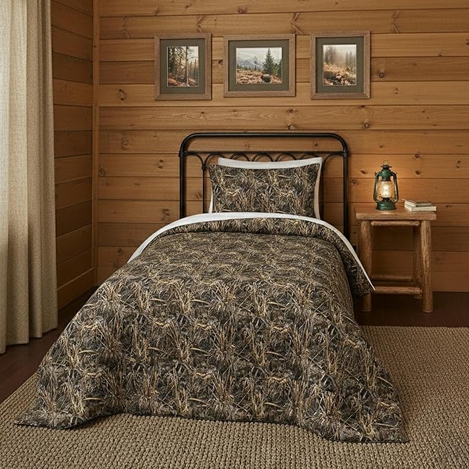 Northwest Realtree 4-Piece Twin Size Bed in a Bag Set, 1 Comforter, 1 Fitted Sheet, 1 Flat Sheet, 1 Pillowcase, All Seasons Bedding, MAX-7 Camo