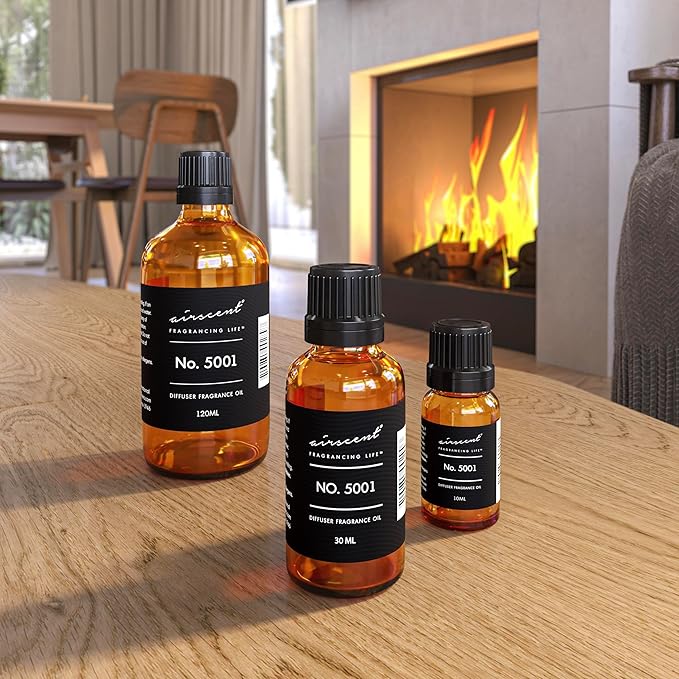 AirScent Baccarat Rouge Inspired Diffuser Oil - Perfume Dupe - Premium Fragrance Oil No. 5001 for Ultrasonic and Waterless Diffusers and Crafting - 30 mL, 1 fl oz Glass Dropper Bottle