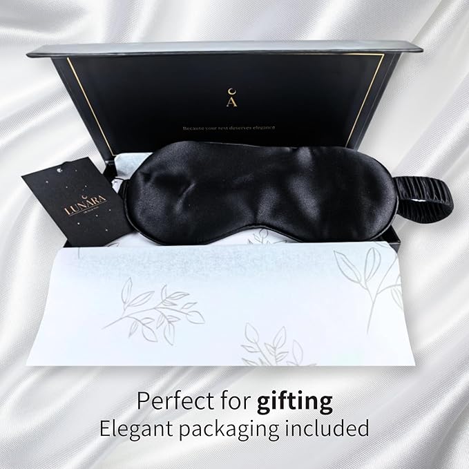Silk Sleep Mask for Women & Men – 100% Mulberry Silk Eye Mask for Sleeping, Soft & Light Blocking for Deep, Restorative Sleep – by LUNARA