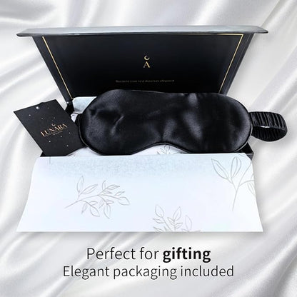 Silk Sleep Mask for Women & Men – 100% Mulberry Silk Eye Mask for Sleeping, Soft & Light Blocking for Deep, Restorative Sleep – by LUNARA