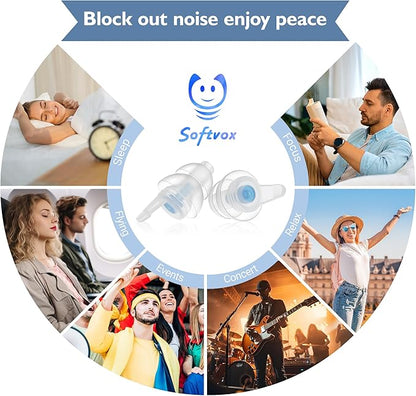 Airplane Ear Pressure Relief Ear Plugs with Cord, Prevent Ear-Pain & Noise Reduction, Plane Travel Essentials Pressure Equalizing Earbuds, 100x Reusable Comfy Earplugs for Adults Kids 12+