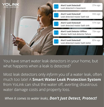 YoLink Water Leak Detection Starter Kit, w/SpeakerHub Audio/Talking Hub & Water Leak Sensor 1, LoRa Up to 1/4 Mile Open-Air Range, SMS/Text, Email & Push Notifications, w/Alexa, IFTTT, Home Assistant