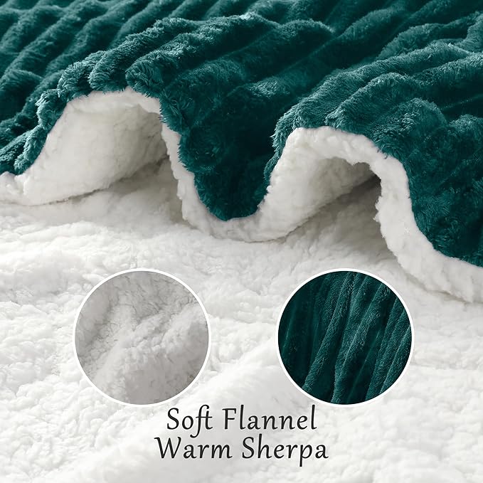 Electric Blanket Heated Queen Blanket, Super Soft Flannel & Sherpa Electric Queen Blanket with 6 Fast Heating Levels, 10 Hours Auto Off & OverHeat Protection, Machine Washable, 84'' X 90'', Deep Green
