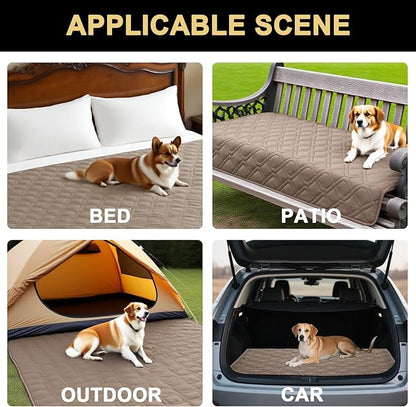 PrinceDeco Waterproof Couch Cover for Dogs Washable Dog Blanket for Bed Couch Sofa Outdoor Bed Cover with Non-Slip Back(32x74 Inch,Taupe)