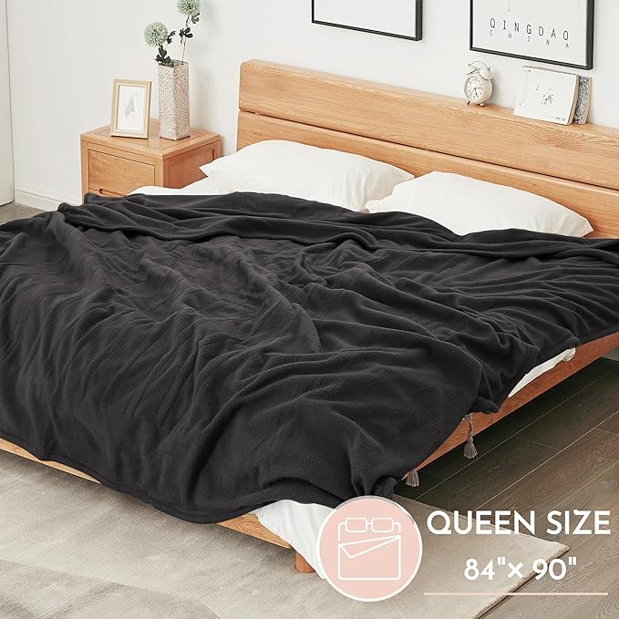Electric Heated Blanket Queen Size 84"x90" Microplush Cover Blanket 4 Heat Settings & 10 Hours Auto Off, Cozy & Breathable, Warm All Night, Iron Grey
