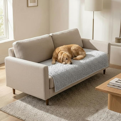 PAULATO BY GA.I.CO. Waterproof Couch Cover – 24x47 Blanket for Sofa Car Seat or Crate – Machine Washable Absorbent Reusable Pad for Puppy Training – Dogs Cats Pets Friendly Protector - Light Grey