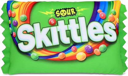 iscream Sour Skittles Package Photoreal Print 12" x 7" Microbead Mini Accent Pillow