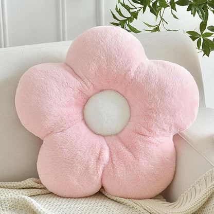 Pillows, Soft Flower Shaped Pillow with Home Decorative for Couch Chair Bed,Flower Floor Throw Pillows for Adults Bedroom Living Room (Pink, 19.6 Inches)