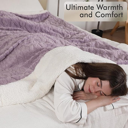 Heated Blanket Electric King Size, Machine Washable Plush Heated Blanket with Dual Control 5 Heating Levels & 10 Hours Auto Off, Fast Heating & Overheat Protection, 100" x 90", Lavender Violet