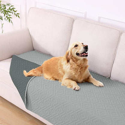 hyha Waterproof Dog Blanket, Soft Dog Bed Cover Pet Blankets, Waterproof Sofa Couch Cover for Dogs Washable, Reversible Pet Couch Covers for Sofa Furniture (40x90 Inch, Grey/Dark Grey)