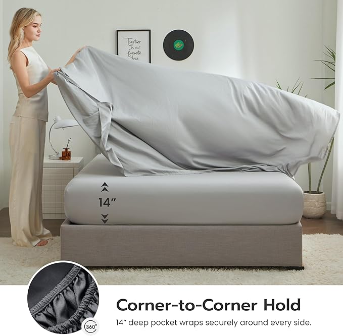 Joiedomi Twin Comforter Set with Sheets Blue, 5 Pieces Twin Bedding Sets with 1 Down Alternative Comforter, 1 Flat Sheet, 1 Fitted Sheet, 1 Pillowcase and 1 Pillow Sham, Bed in a Bag for All Seasons