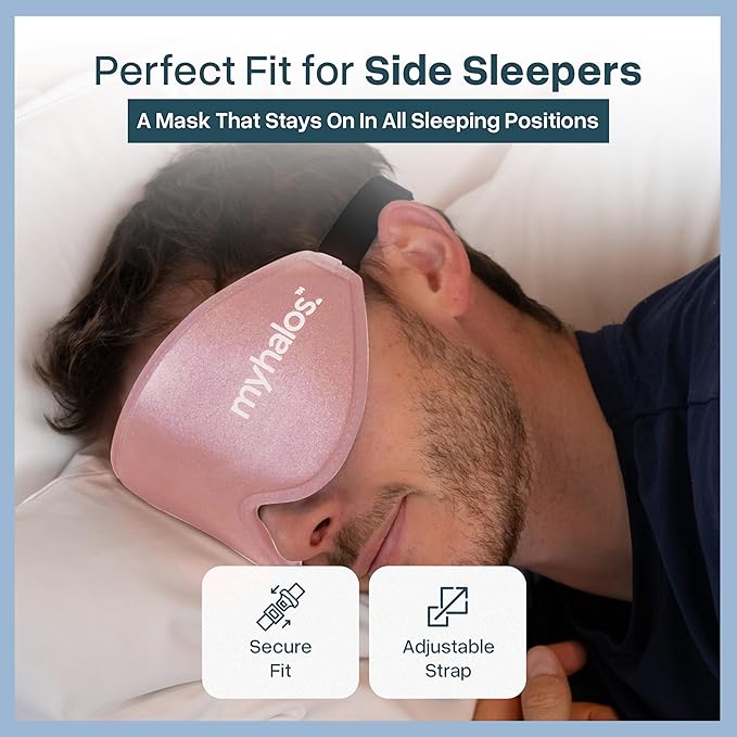 MyHalos® Sleep Mask – 3D Blackout Eye Mask for Women & Men, Side Sleepers, Zero Pressure Memory Foam Eyelash Friendly, Breathable,Award-Winning Sleep Aid for Travel (Peach Orange, 1 Count (Pack of 1))