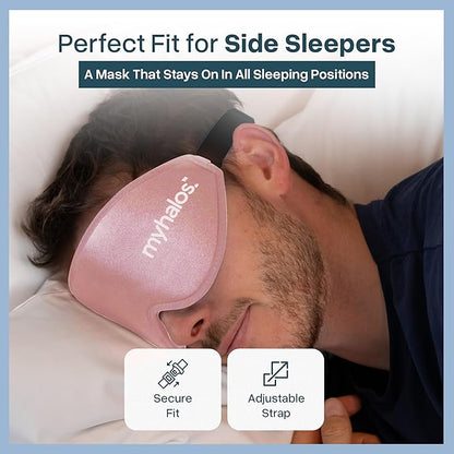 MyHalos® Sleep Mask – 3D Blackout Eye Mask for Women & Men, Side Sleepers, Zero Pressure Memory Foam Eyelash Friendly, Breathable,Award-Winning Sleep Aid for Travel (Peach Orange, 1 Count (Pack of 1))