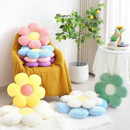 Six Petal Flower Pillow,Soft Flower Shaped Throw Pillows Cushion Seating for Home Decorative Cute Daisy Throw Pillow for Bed Sofa Couch (Purple,15.7'')