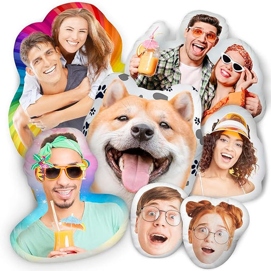 Easycosy Custom Photo Pillow Funny Gifts, Personalized Pet Pillow Shaped Looks Like Your Dog Cat Picture, Birthday Couple Photo Gifts Decor for Him Her(12 Inch)