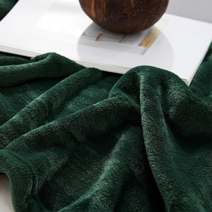 Hansleep Fleece Blanket for Couch Dark Green, Super Soft Flannel Fuzzy Throw Plush Cozy Blanket for All Seasons, Dark Green, Throw 50x60 Inches