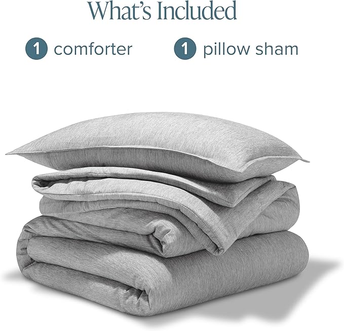 Bare Home Comforter Set - Twin/Twin Extra Long - Ultra-Soft - Goose Down Alternative - Premium 1800 Series - All Season Warmth Comforter (Twin/Twin XL, Heathered Pewter)