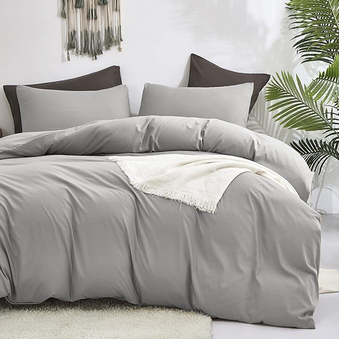 Cottonight Silver Grey Comforter Sets Twin Light Gray Bedding Comforter Set Women Men Solid Pure Gray Blanket Quilts Fuzzy Breathable Light Grey Bedding Comforter Sets for Twin Bed