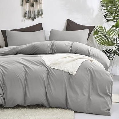 Cottonight Silver Grey Comforter Sets California King Light Grey Bedding Comforter Set Gray Blanket Quilts Solid Modern Bedding Comforter Sets for Cal King Bed Women Men Adults