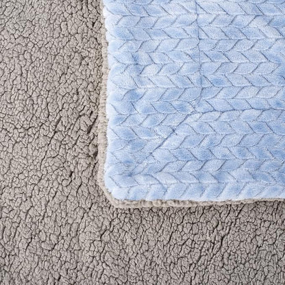 Fuzzy Blanket or Fluffy Blanket for Baby Girl or boy, Soft Warm Cozy Coral Fleece Toddler, Infant or Newborn Receiving Blanket for Crib, Stroller, Travel, Outdoor, Decorative (32" x 40", MD-Sky Blue)