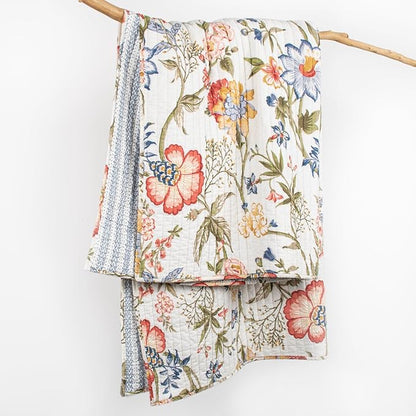 Levtex Home - Maileen - Throw - Floral - Bright Multi Color - Throw (50x60in.) - Cotton