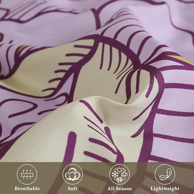 DJY 7 Pieces Brown Floral Comforter Set King Size Botanical Bed in a Bag, Soft Microfiber Boho Farmhouse Bedding Floral Comforter with Sheets Set for All Season (104''x90'')