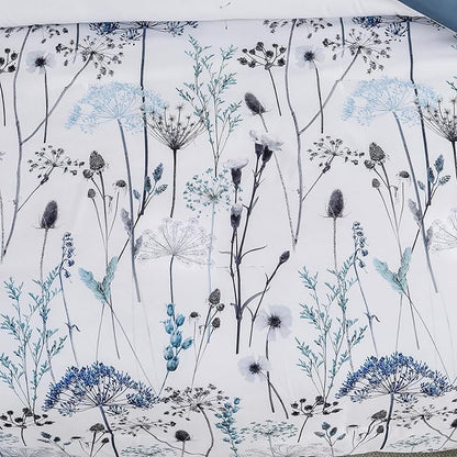 Yiran 7 Piece Blue Dandelion Botanical Comforter Set Queen Size, Floral Plant Comforter Bedding Set, Bed in a Bag Queen, Soft Microfiber Complete Bedding Set with Sheets for All Season