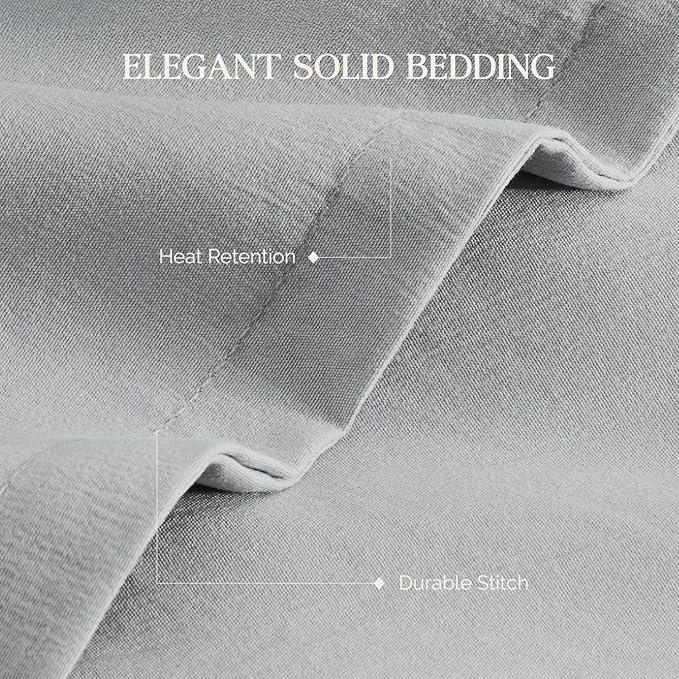 Andency Silver Grey Comforter Set Twin Size, 2 Pieces Lightweight Boho Solid Fluffy Bedding Comforter for Boys Kids, All Season Soft Microfiber Bed Set