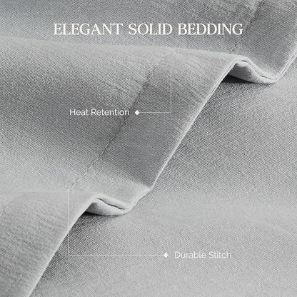 Andency Silver Grey Comforter Set Twin Size, 2 Pieces Lightweight Boho Solid Fluffy Bedding Comforter for Boys Kids, All Season Soft Microfiber Bed Set