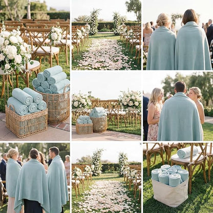 Kinlop Fleece Blanket Bulk 60 x 50 Inch Soft Lightweight Fleece Cozy Blanket Warm Throw Plush Pet Throw for Bed Couch Sofa Home Office Wedding Gifts Travel Camping(Mist Blue)