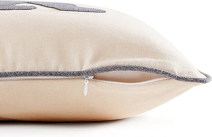 Eddie Bauer Home Throw Pillow with Zipper Closure, Perfect Luxurious Bedding Set for Bed or Sofa, 16" x 20", Bear Twill Grey