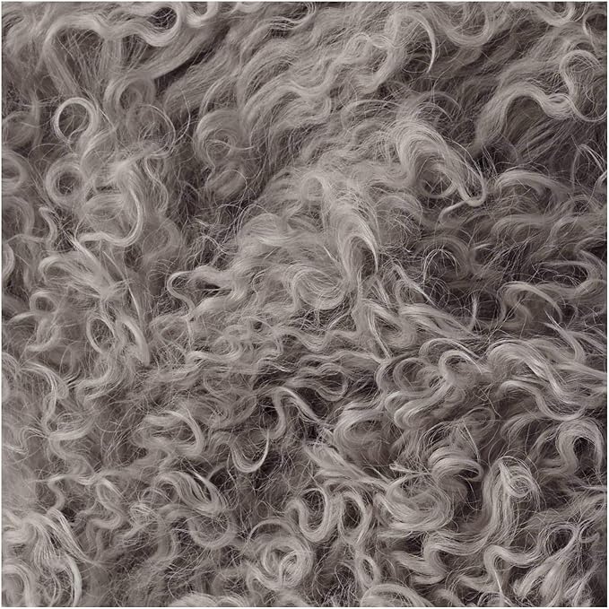 SARO LIFESTYLE Mongolian Lamb Fur Poly Filled Throw Pillow