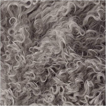 SARO LIFESTYLE Mongolian Lamb Fur Poly Filled Throw Pillow