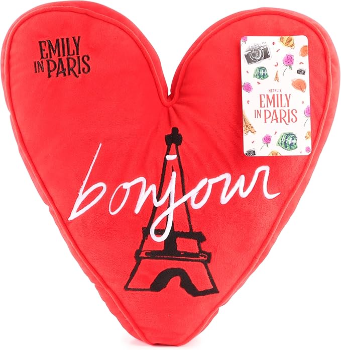 Jay Franco Emily in Paris Decorative Throw Pillow - Super Soft Heart Shaped Pillow - Measures 12 Inches