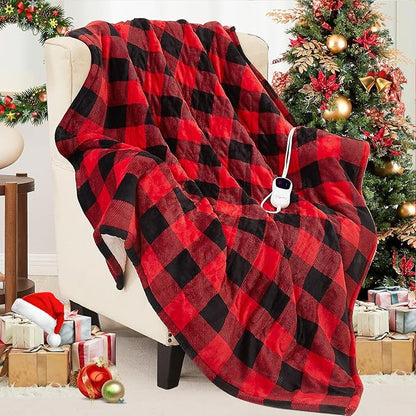 Homemate Electric Blanket Heated Queen Size - 84“x90“ Ultra Soft Cozy Flannel Heating Blanket with 10 Fast Heat Levels 8 Hours Auto Off Over-Heated Protection ETL Certification Keep Warm in Home