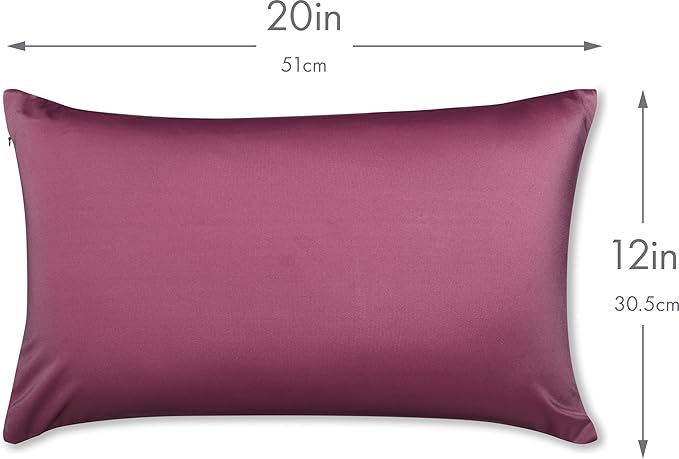 PILLOWY 12x20 Throw Pillowcase (Cover Only) -85/15 Nylon, Spandex -Luxurious, Silky, Stretchy & Soft - 1Pcs Solid Color -A Perfect Choice for Couch Chairs Sofa Bed Adult/Kids Bedroom, Burgundy-Merlot