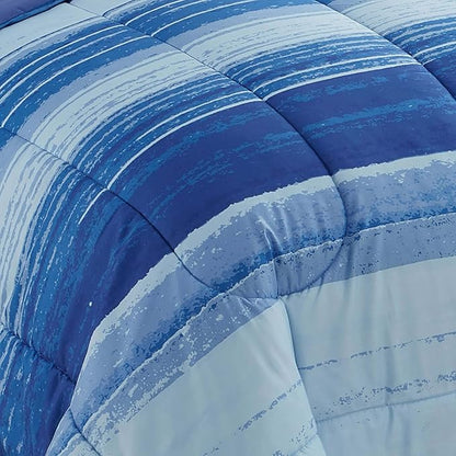 Sweet Home Collection 7 Piece Comforter Set Bag Solid Color All Season Soft Down Alternative Blanket & Luxurious Microfiber Bed Sheets, Siena, Full