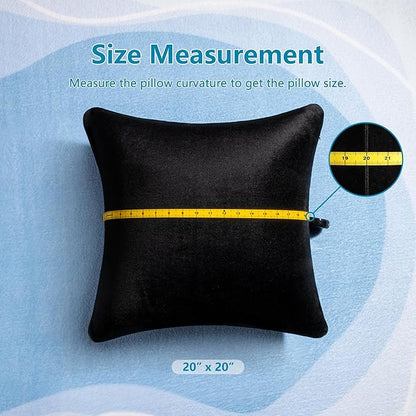 AM AEROMAX 20 ×20 Pillow Insert (Pack of 2) Memory Foam Throw Pillow Insert Sham Square for Decorative Cushion Bed Couch Sofa Without Deform After Longtime Use(Black)