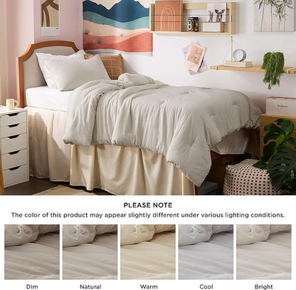 Bedsure Twin/Twin XL Comforter Set, Beige Soft Prewashed Bedding for All Seasons, 2 Pieces GentleSoft™ Bed Set, 1 Lightweight Comforter (68"x88") and 1 Pillowcase (20"x26")